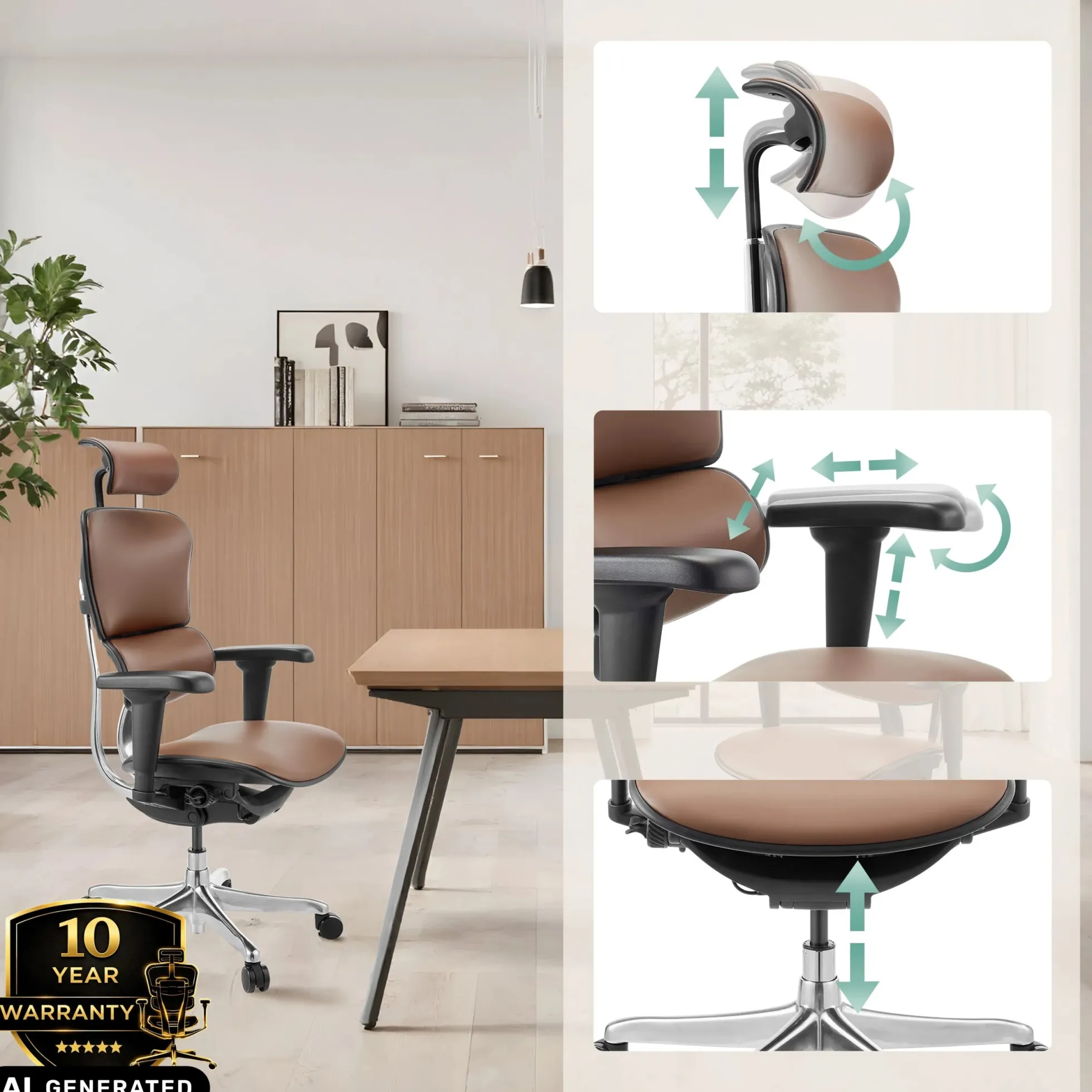 ERGOHUMAN ULTRA L GEN2 | Leder - Luxus Chefsessel Braun