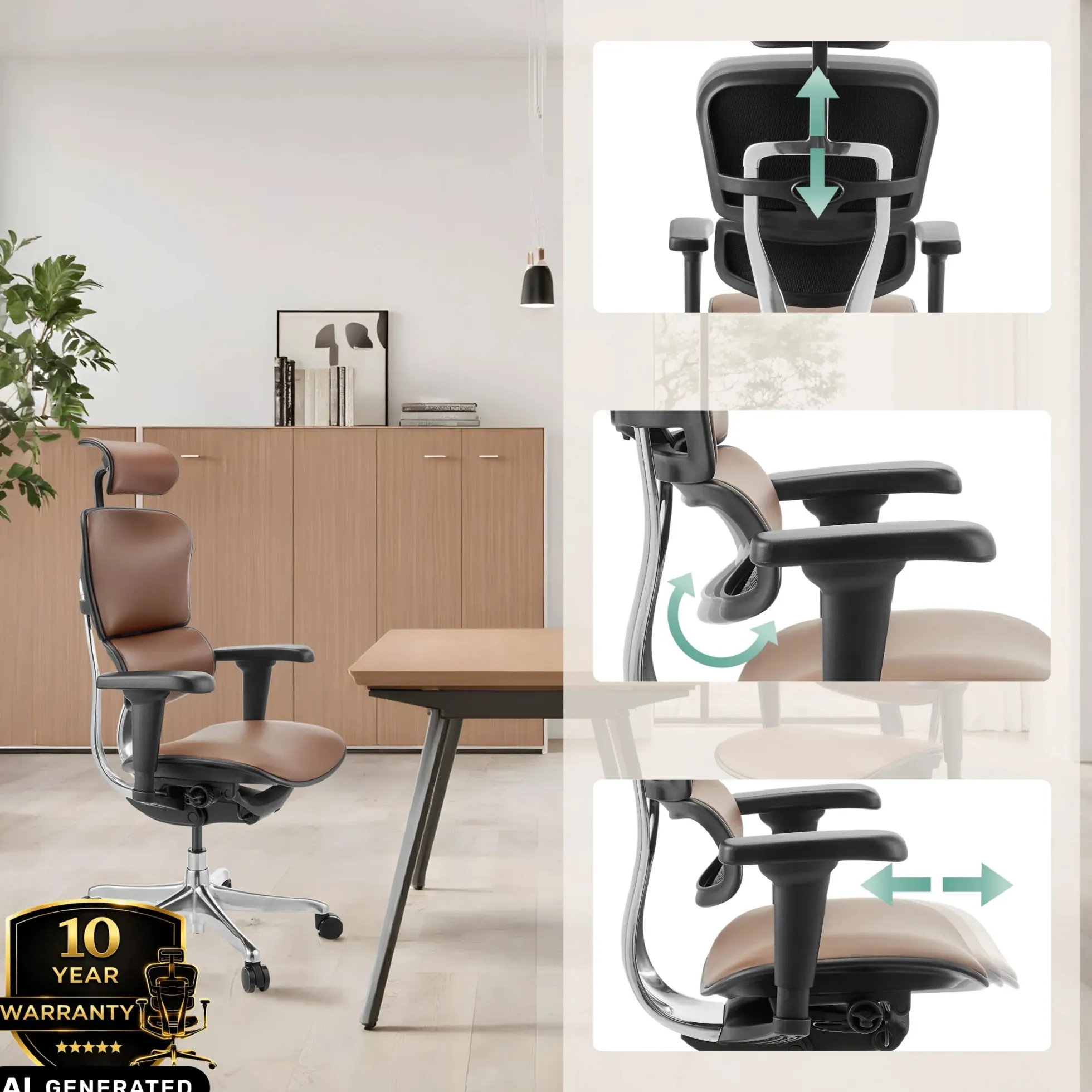 ERGOHUMAN ULTRA L GEN2 | Leder - Luxus Chefsessel Braun