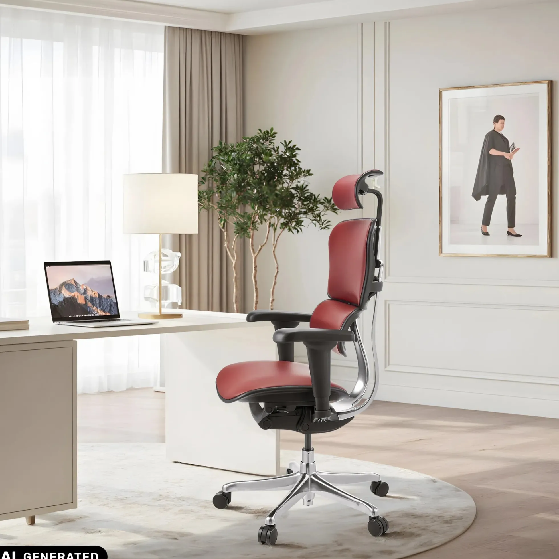 ERGOHUMAN ULTRA L GEN2 | Leder - Luxus Chefsessel Burgunderrot