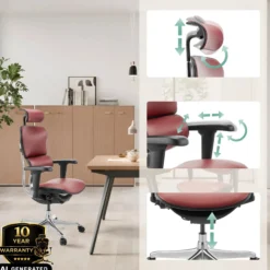 ERGOHUMAN ULTRA L GEN2 | Leder - Luxus Chefsessel Burgunderrot