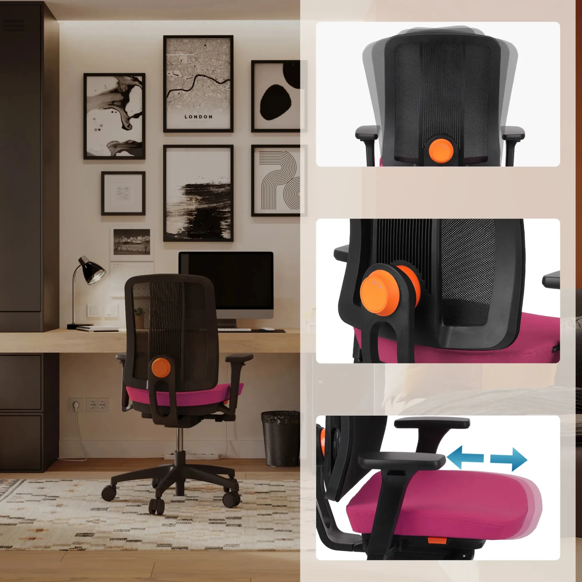 ERGOJUNIOR BS - Kinderdrehstuhl Rosa