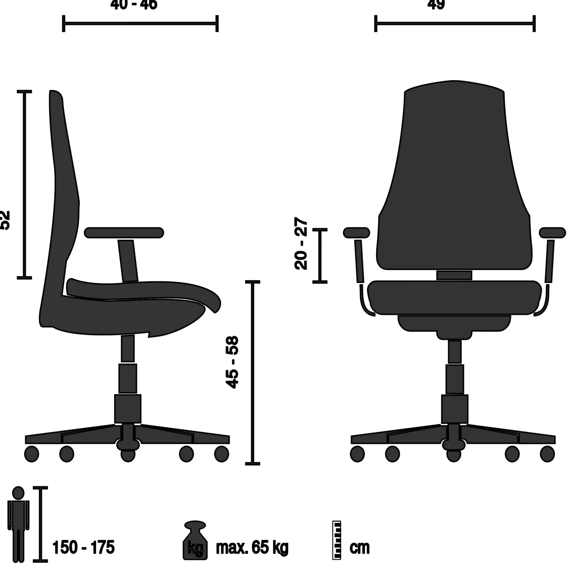 ERGOJUNIOR BS - Kinderdrehstuhl Rosa