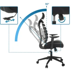 ERGO LINE ECO | Stoff - Profi Bürostuhl Schwarz
