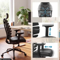 ERGO LINE II PRO | Leder - Profi Bürostuhl Schwarz