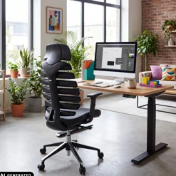 ERGO LINE II PRO | Leder - Profi Bürostuhl Schwarz