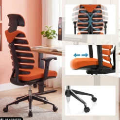 ERGO LINE II PRO | Stoff - Profi Bürostuhl Orange