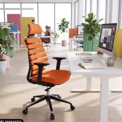 ERGO LINE II PRO | Stoff - Profi Bürostuhl Orange