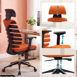 ERGO LINE II PRO | Stoff - Profi Bürostuhl Orange