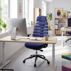 ERGO LINE II PRO | Stoff - Profi Bürostuhl Blau