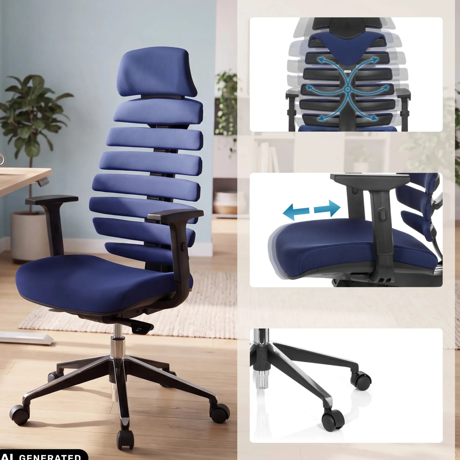 ERGO LINE II PRO | Stoff - Profi Bürostuhl Blau
