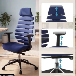 ERGO LINE II PRO | Stoff - Profi Bürostuhl Blau