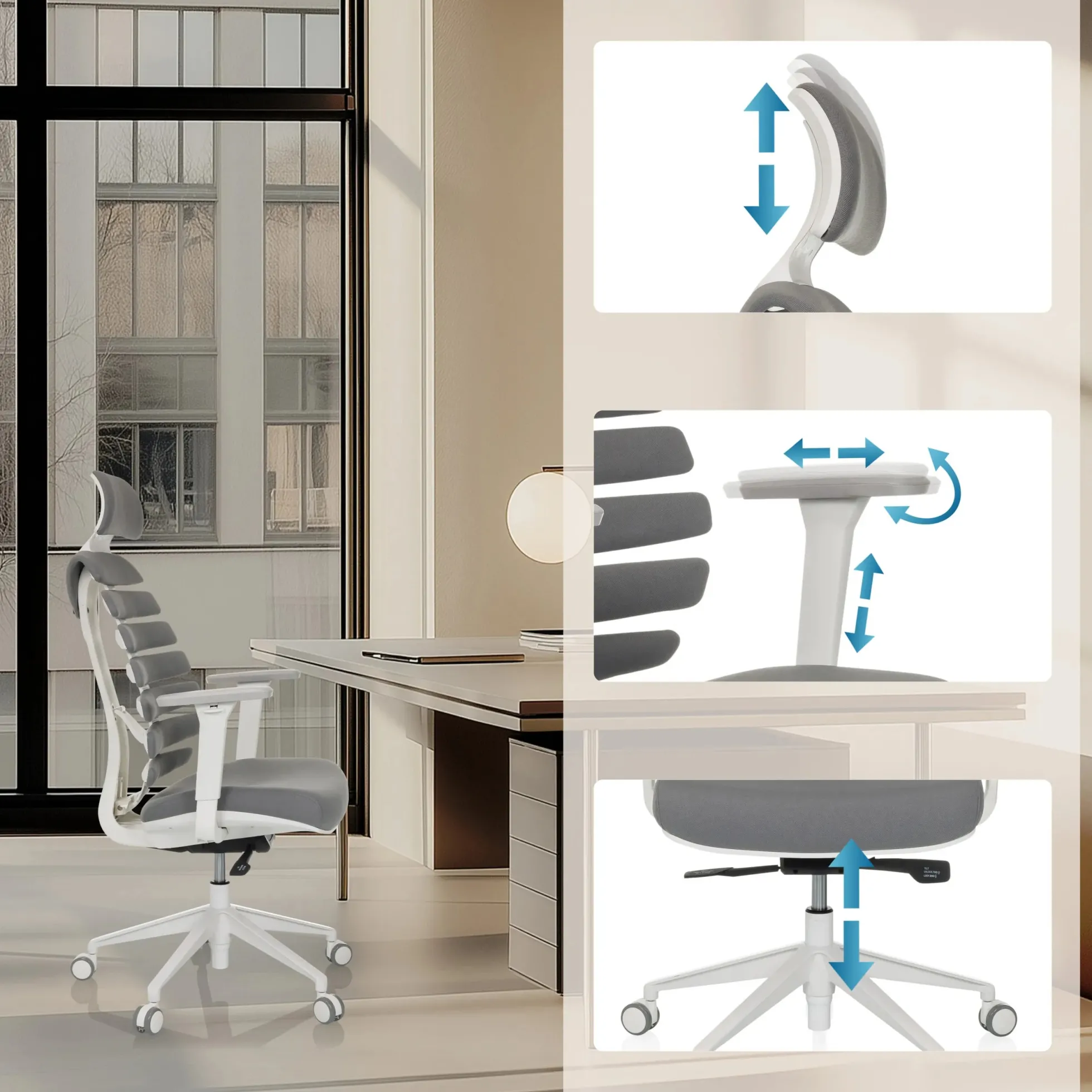 ERGO LINE W | Stoff - Profi Bürostuhl Smokey Elegance