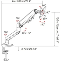 Ergomount GF1 | bis 32 Zoll, bis 9 kg - Monitorhalterung Schwarz
