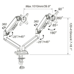 Ergomount GF2 | bis 32 Zoll, bis 9 kg - Monitorhalterung Schwarz