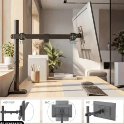 Ergomount M1 | bis 32 Zoll, bis 8 kg - Monitorhalterung Schwarz