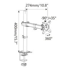 Ergomount M1 | bis 32 Zoll, bis 8 kg - Monitorhalterung Schwarz