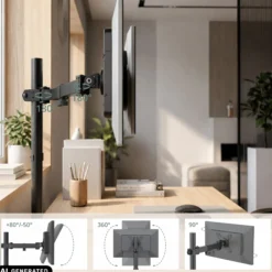 Ergomount M2 | bis 32 Zoll, bis 8 kg - Monitorhalterung Schwarz