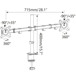 Ergomount M2 | bis 32 Zoll, bis 8 kg - Monitorhalterung Schwarz