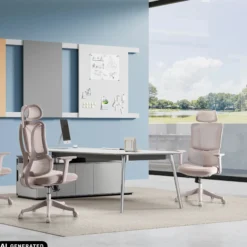 Ergomy Colore | Stoff / 3D Netz | Rahmen: Bunt - Home Office Bürostuhl Beige
