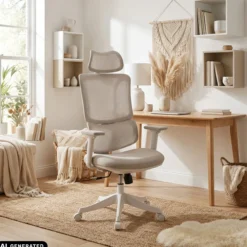 Ergomy Colore | Stoff / 3D Netz | Rahmen: Bunt - Home Office Bürostuhl Beige
