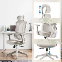 Ergomy Colore | Stoff / 3D Netz | Rahmen: Bunt - Home Office Bürostuhl Beige