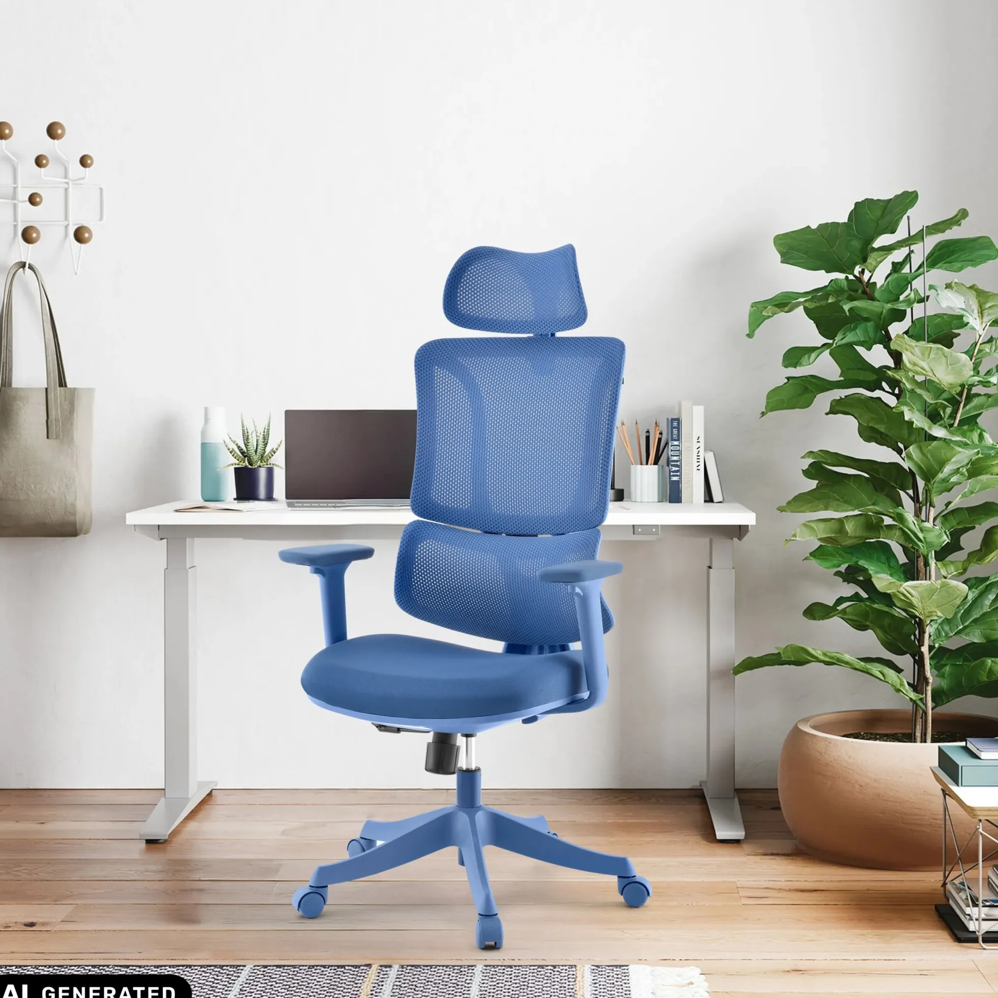 Ergomy Colore | Stoff / 3D Netz | Rahmen: Bunt - Home Office Bürostuhl Blau