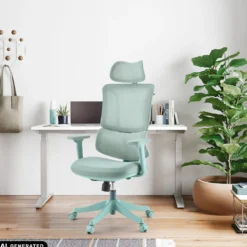Ergomy Colore | Stoff / 3D Netz | Rahmen: Bunt - Home Office Bürostuhl Türkis