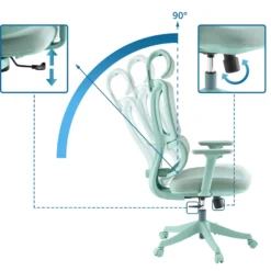 Ergomy Colore | Stoff / 3D Netz | Rahmen: Bunt - Home Office Bürostuhl Türkis