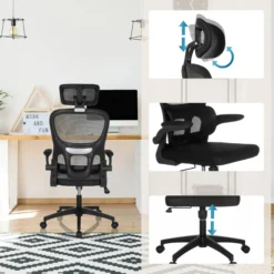 ERGOMY FLEX - Home Office Bürostuhl Schwarz
