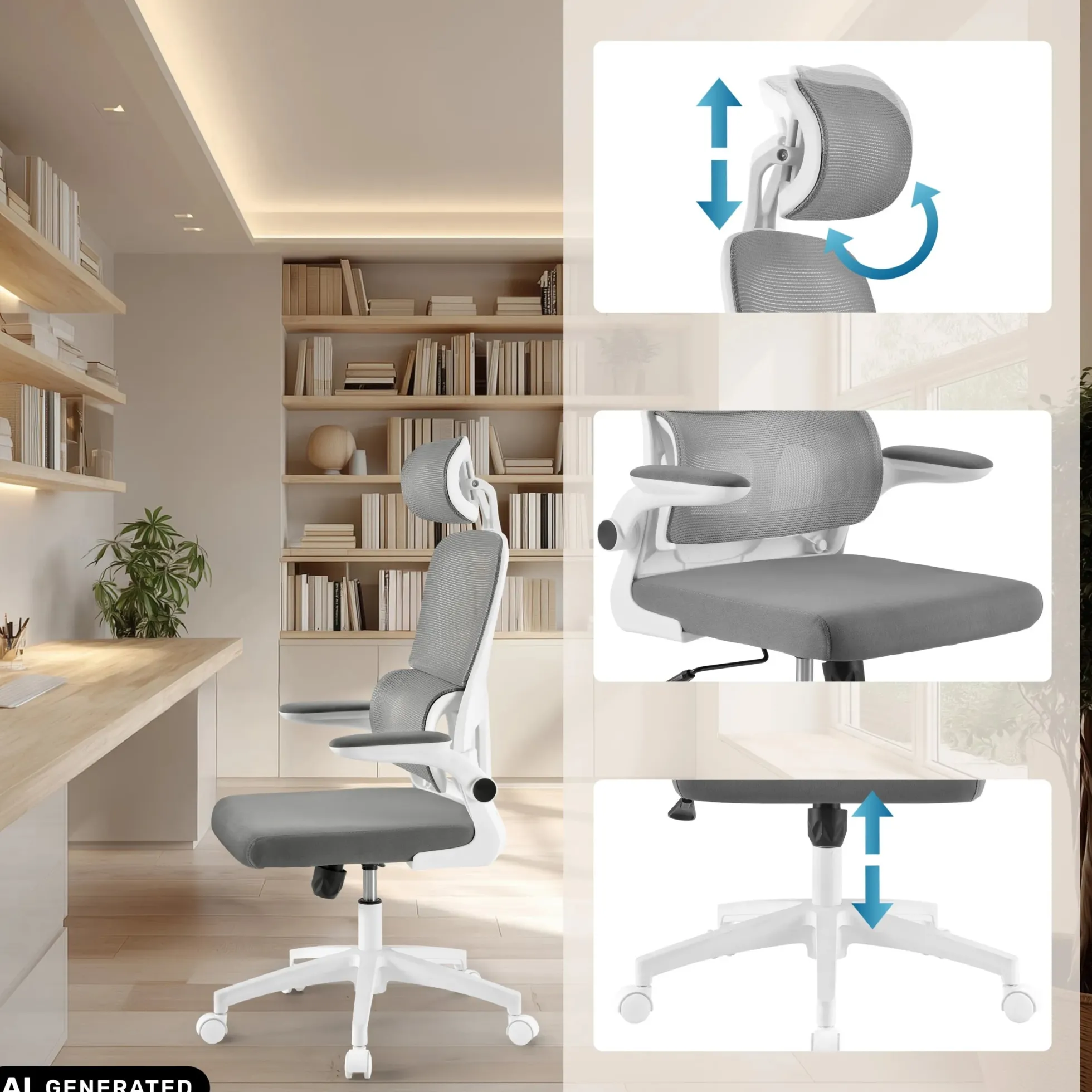 ERGOMY FLEX - Home Office Bürostuhl Grau