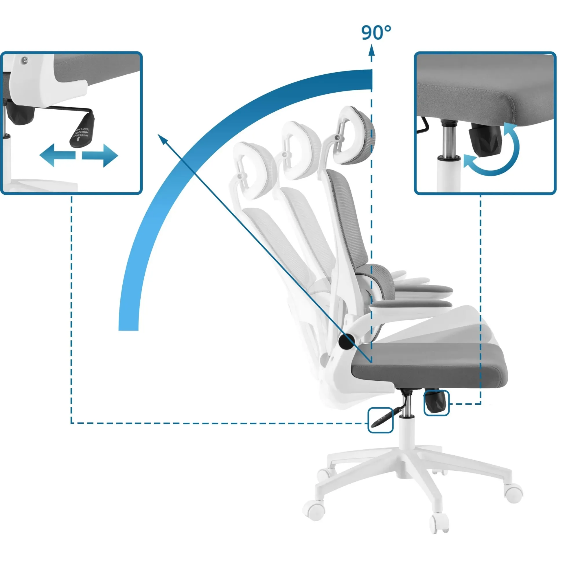 ERGOMY FLEX - Home Office Bürostuhl Grau