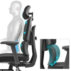 Ergomy F 2 | Stoff | Rahmen: Schwarz - Profi Bürostuhl Schwarz