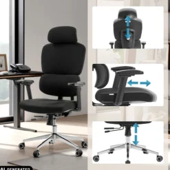 Ergomy F 2 | Stoff | Rahmen: Schwarz - Profi Bürostuhl Schwarz