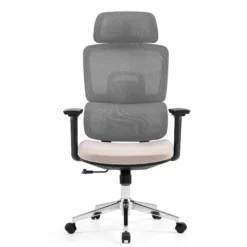 Ergomy Pro | Netzstoff / Stoff - Profi Bürostuhl Grau/Beige
