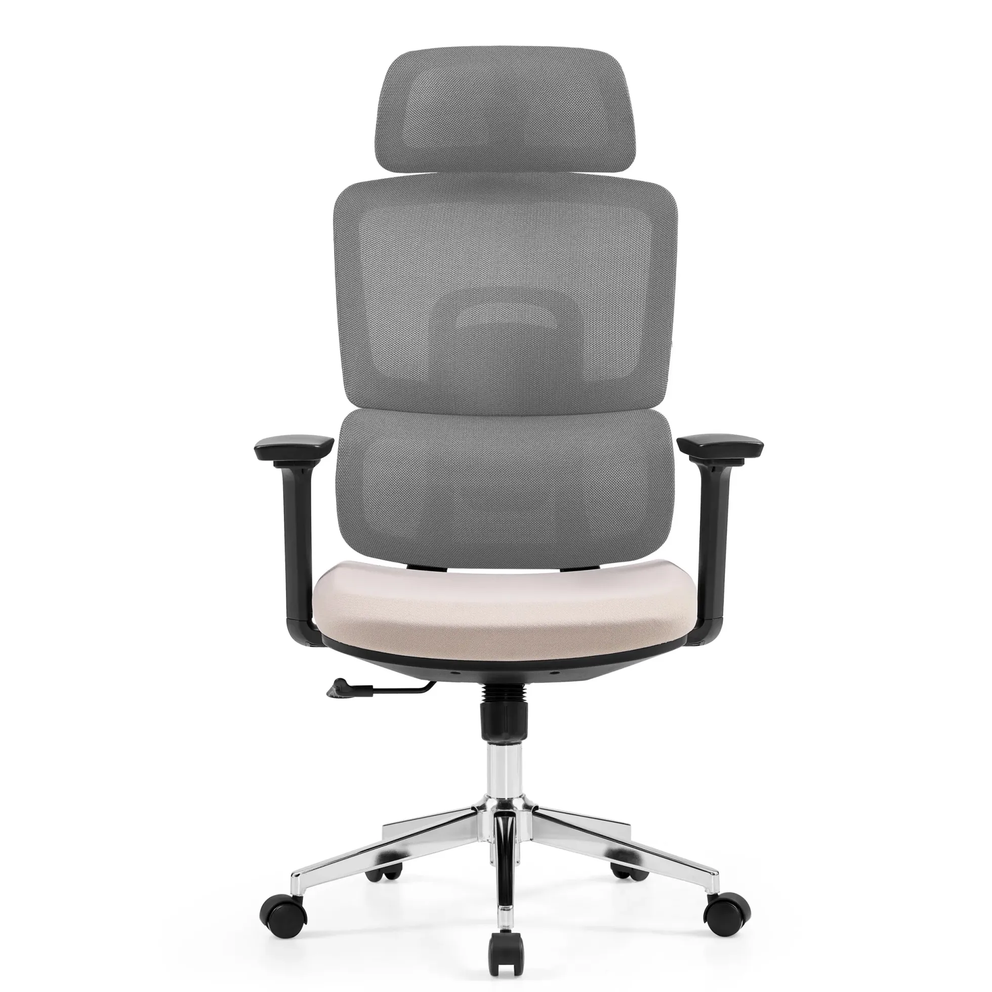 Ergomy Pro | Netzstoff / Stoff - Profi Bürostuhl Grau/Beige