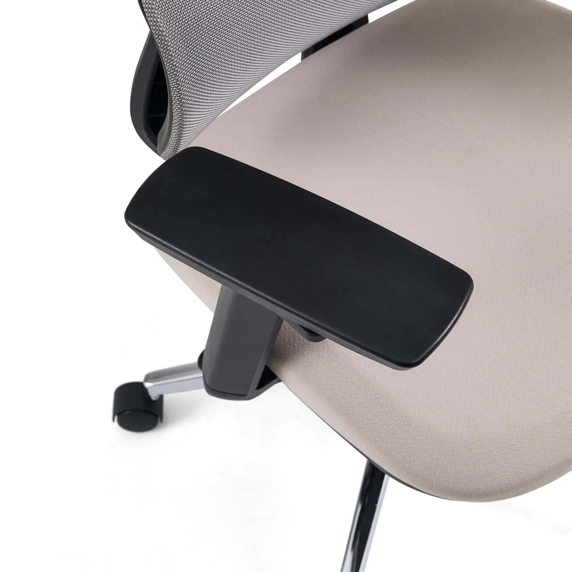 Ergomy Pro | Netzstoff / Stoff - Profi Bürostuhl Grau/Beige