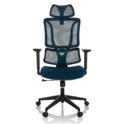 ERGOMY | Stoff / Netz | Rahmen: Schwarz - Home Office Bürostuhl Blau