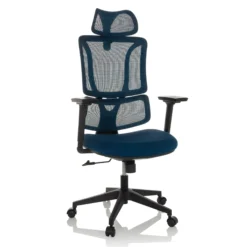 ERGOMY | Stoff / Netz | Rahmen: Schwarz - Home Office Bürostuhl Blau