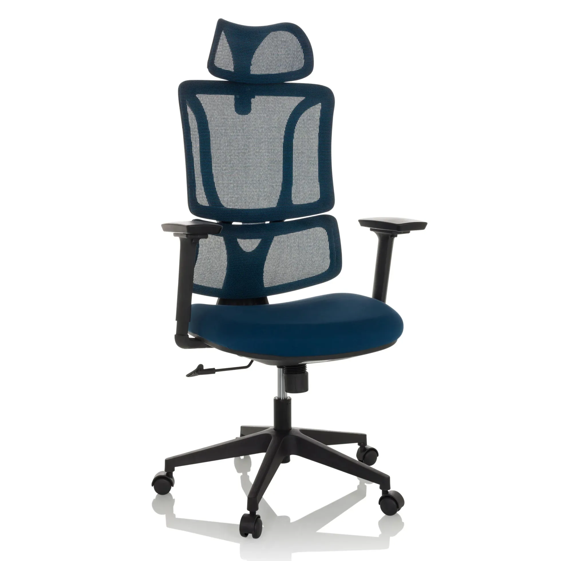 ERGOMY | Stoff / Netz | Rahmen: Schwarz - Home Office Bürostuhl Blau