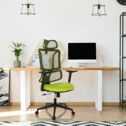ERGOMY | Stoff / Netz | Rahmen: Schwarz - Home Office Bürostuhl Grün