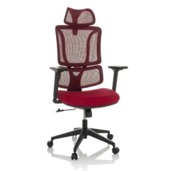 ERGOMY | Stoff / Netz | Rahmen: Schwarz - Home Office Bürostuhl Rot