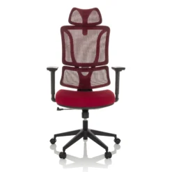 ERGOMY | Stoff / Netz | Rahmen: Schwarz - Home Office Bürostuhl Rot