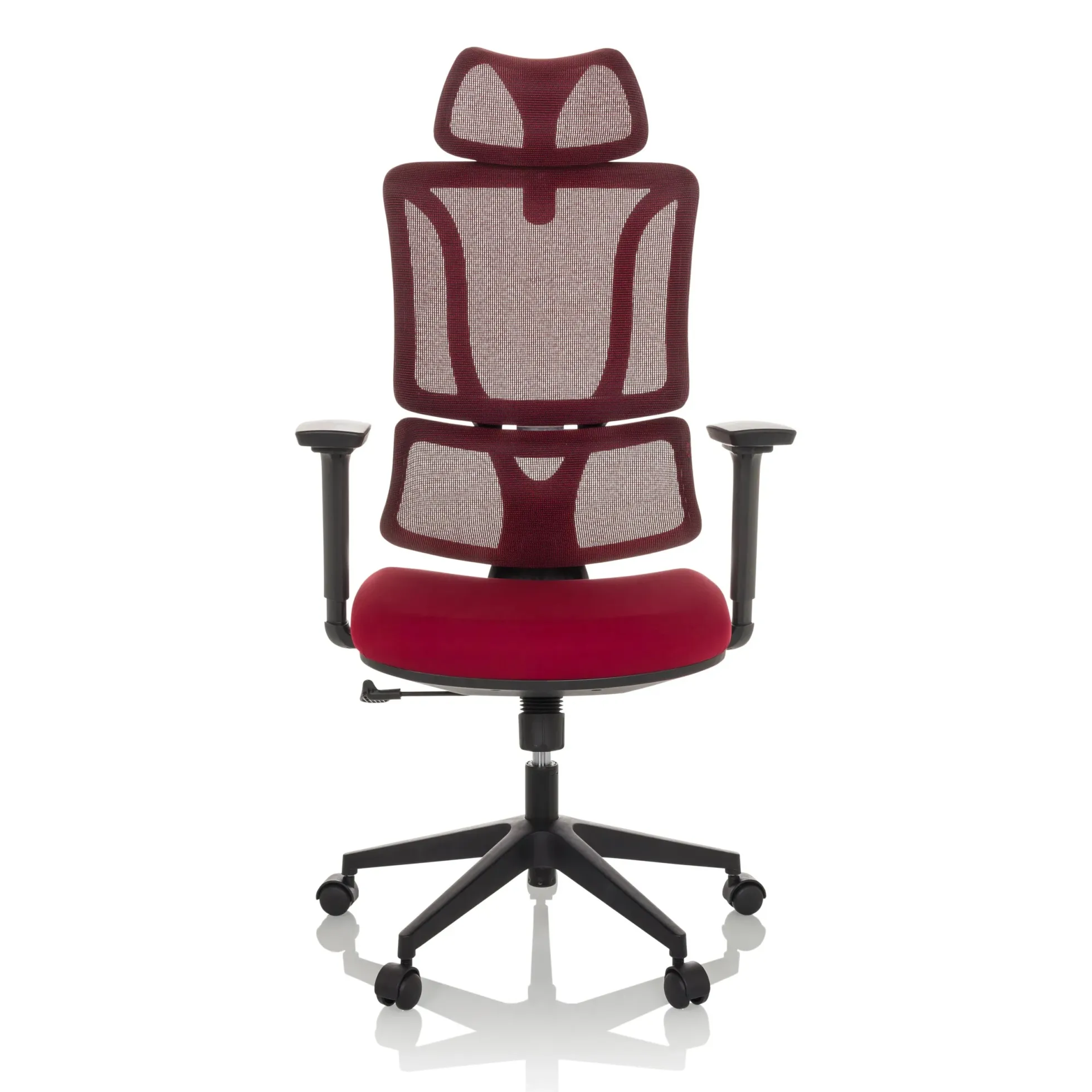 ERGOMY | Stoff / Netz | Rahmen: Schwarz - Home Office Bürostuhl Rot