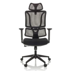 ERGOMY | Stoff / Netz | Rahmen: Schwarz - Home Office Bürostuhl Schwarz