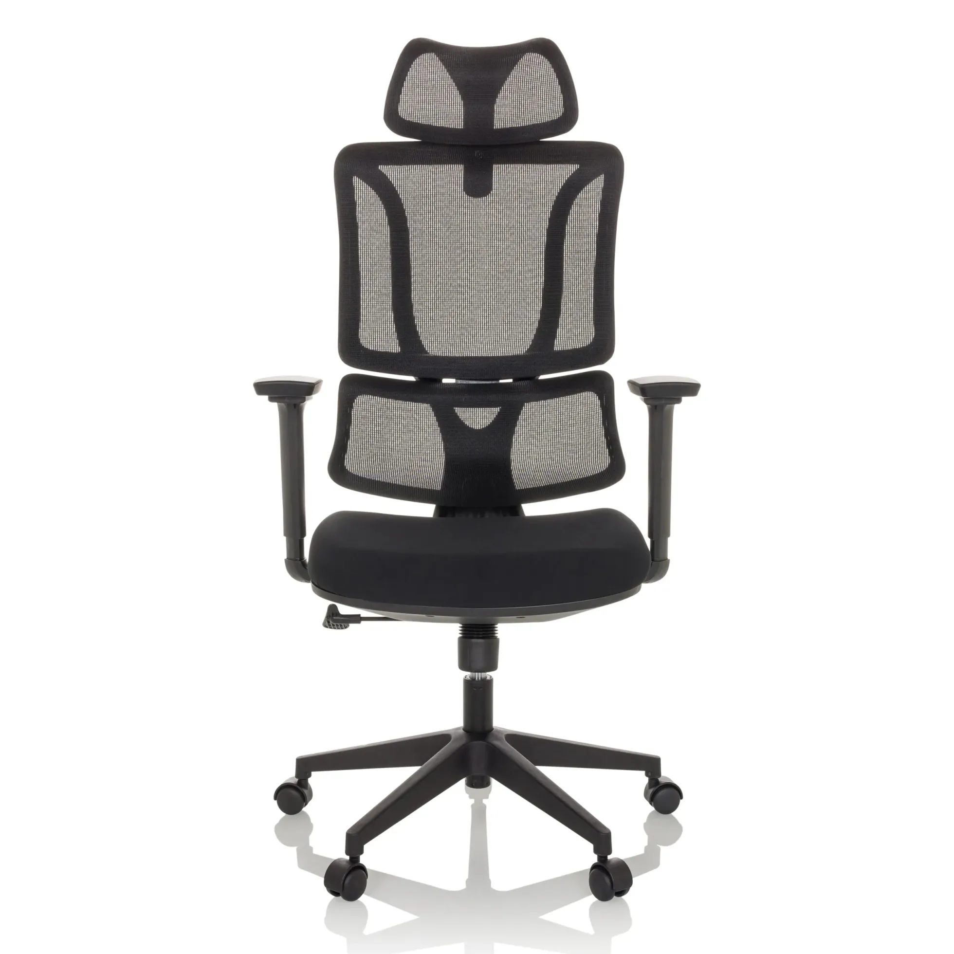 ERGOMY | Stoff / Netz | Rahmen: Schwarz - Home Office Bürostuhl Schwarz