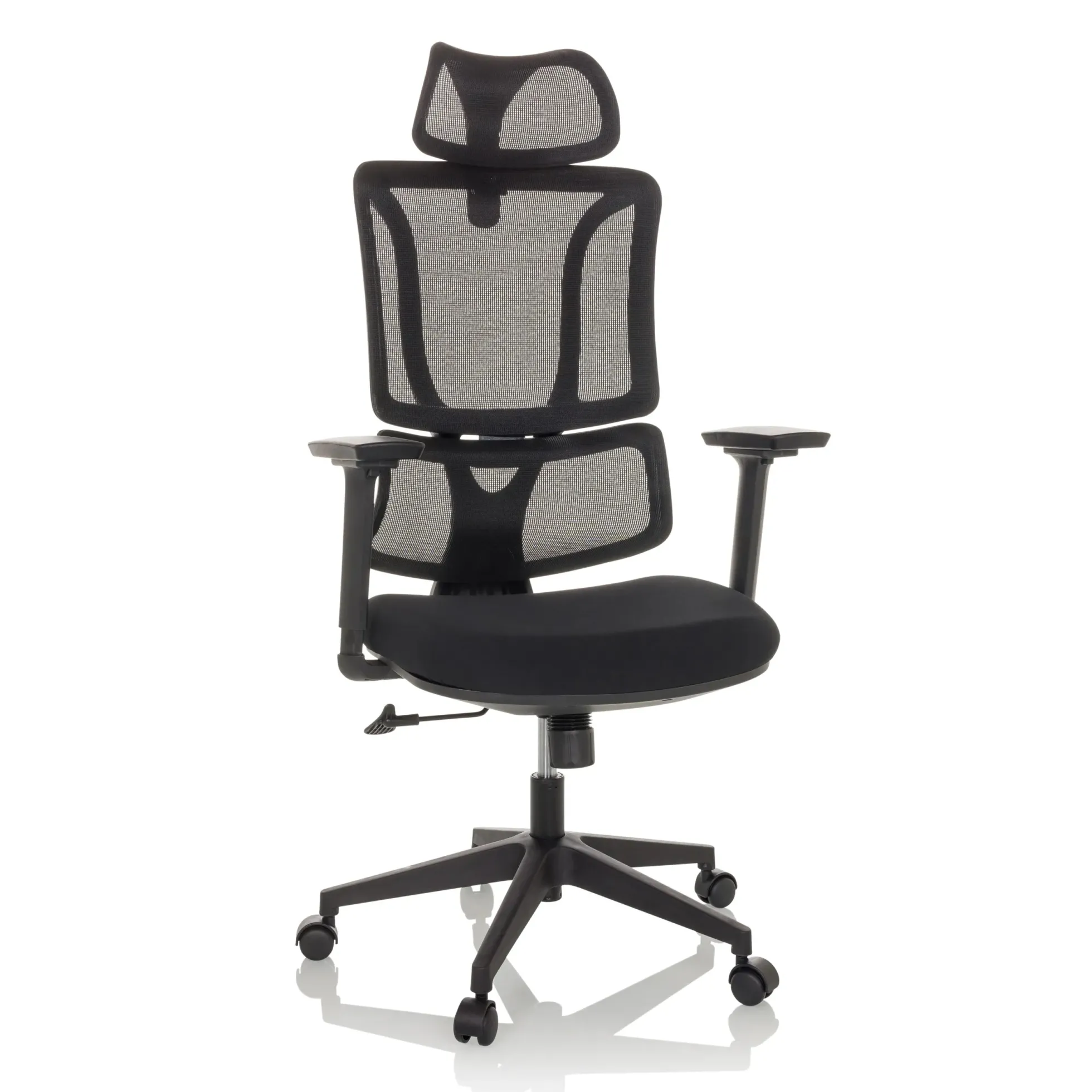 ERGOMY | Stoff / Netz | Rahmen: Schwarz - Home Office Bürostuhl Schwarz