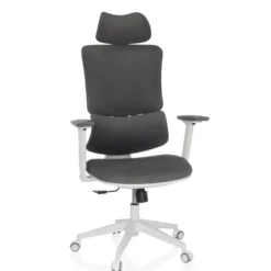 ERGOMY WF | Stoff | Rahmen: Weiß - Home Office Bürostuhl Grau