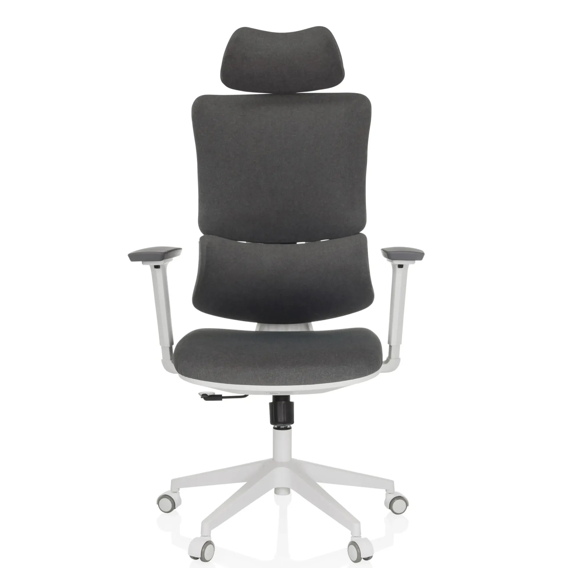 ERGOMY WF | Stoff | Rahmen: Weiß - Home Office Bürostuhl Grau