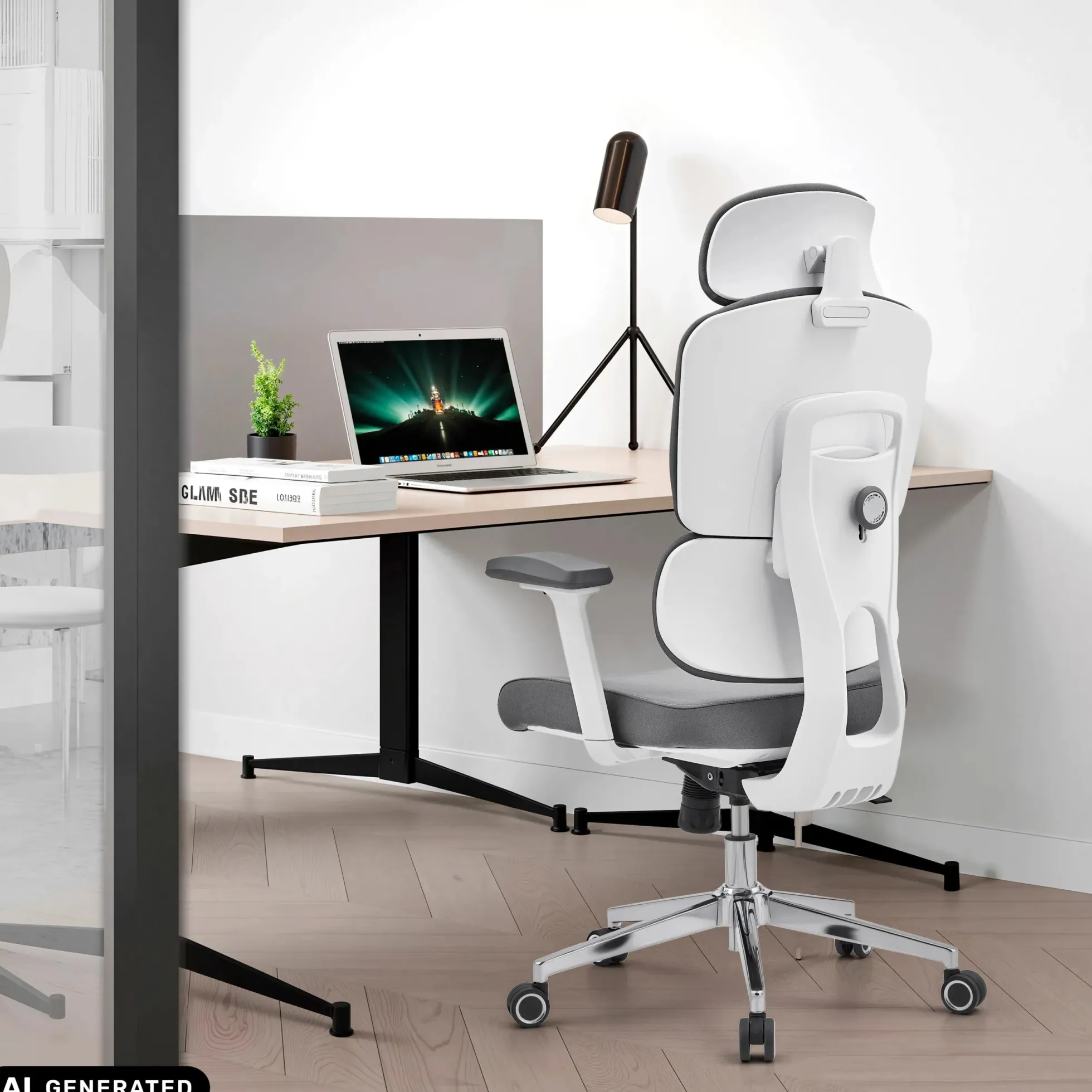 Ergomy WF 2 | Stoff | Rahmen: Weiß - Profi Bürostuhl Grau