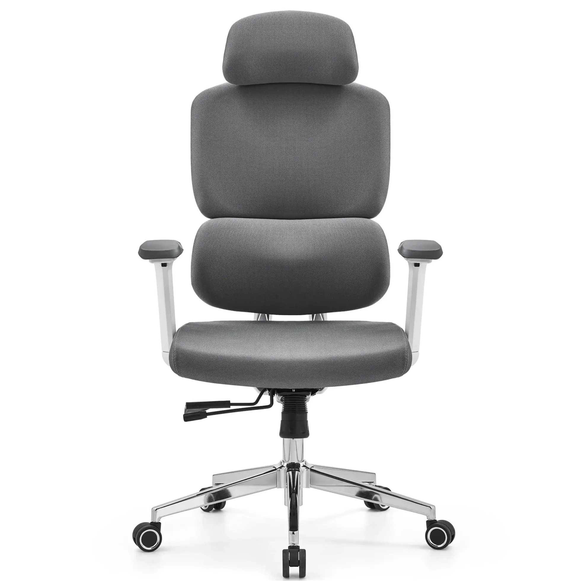 Ergomy WF 2 | Stoff | Rahmen: Weiß - Profi Bürostuhl Grau